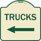 Signmission Trucks Trucks With Left Arrow Heavy-Gauge Aluminum Architectural Sign, 18" x 18", TG-1818-22781 A-DES-TG-1818-22781 - alternate 1